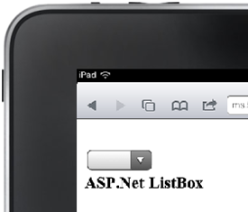 iPad showing ASP.Net ListBox items
